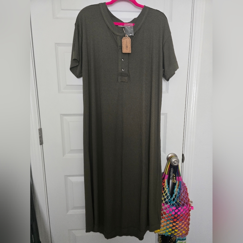 NATURAL LIFE Olive Midi Dress